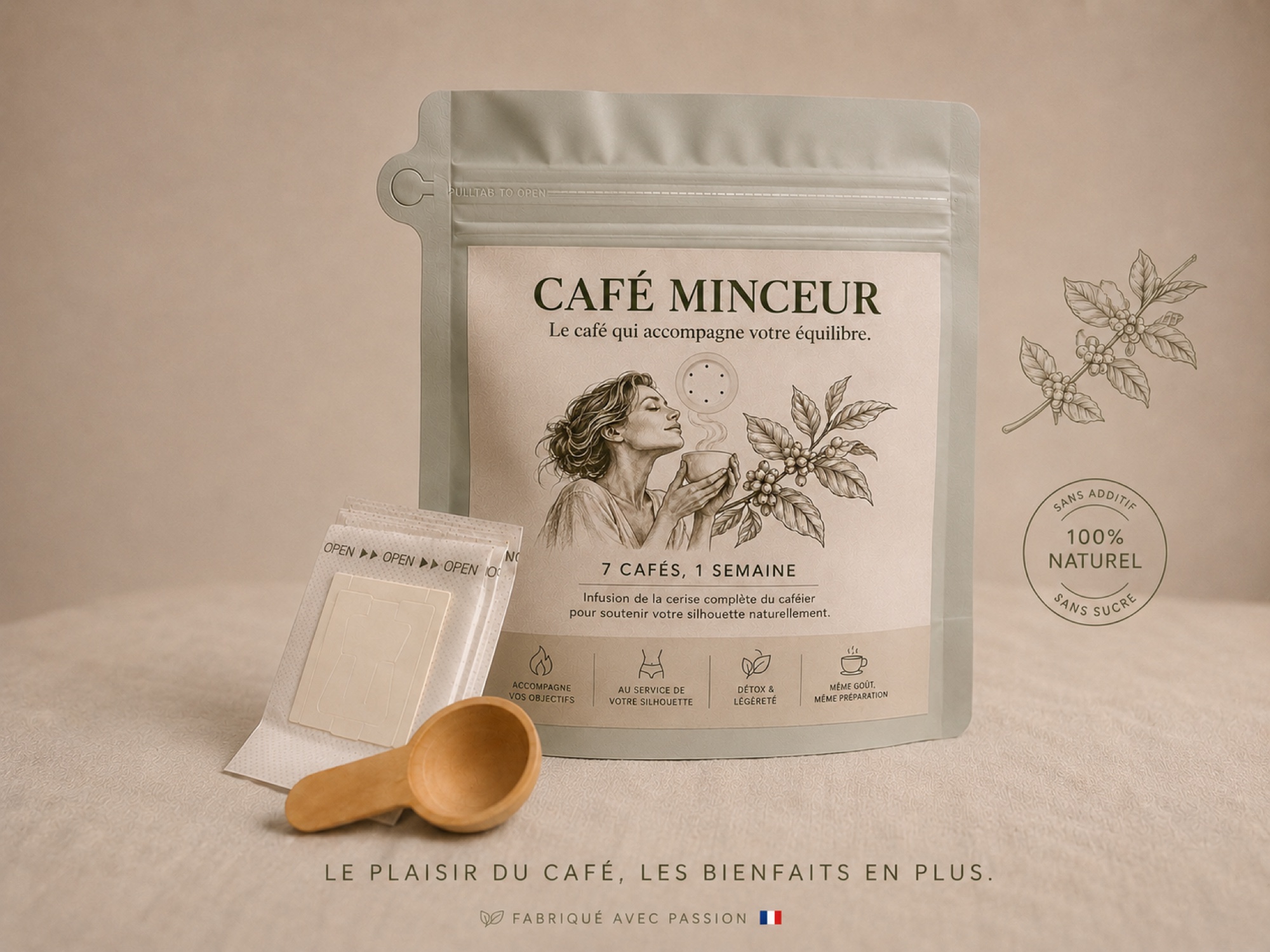 Pack Café Minceur avec sachets et cuillère doseuse